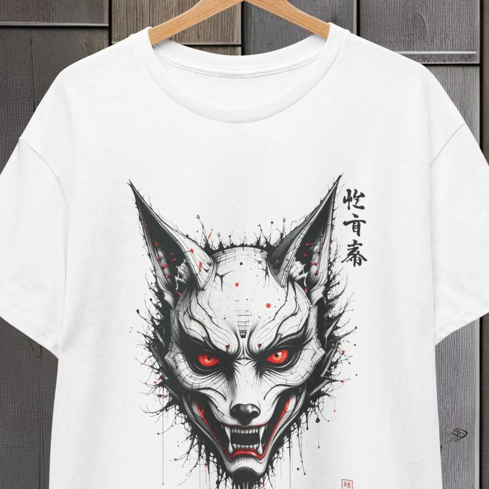 Vintage Fashion Kyoto - Camiseta con máscara de zorro japonés,