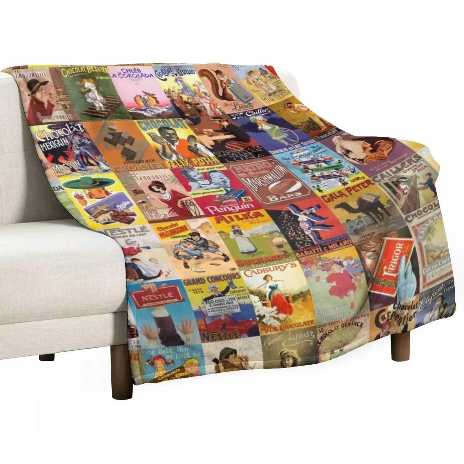 Vintage Fashion Ads - Manta Decorativa Vintage con Anuncios de