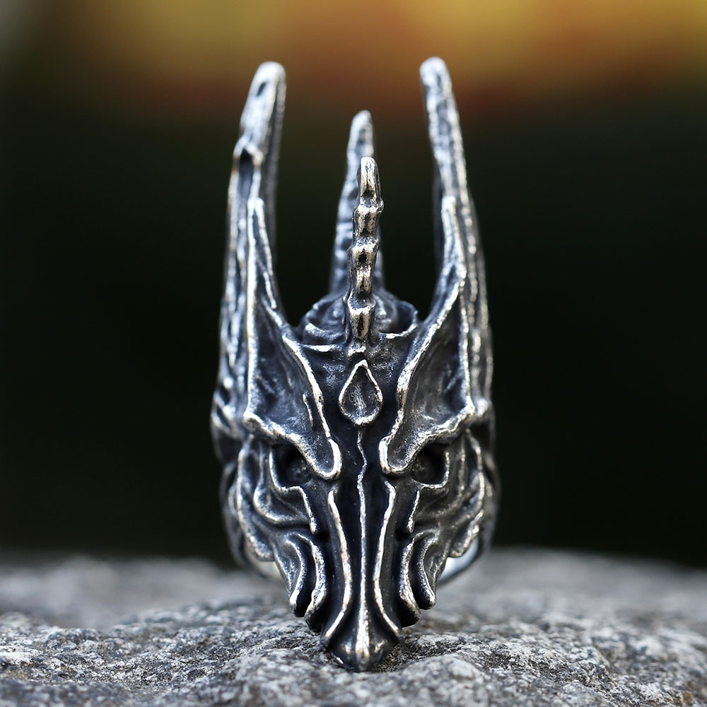 Vintage Fashion Guide - Anillo Vintage de acero inoxidable con