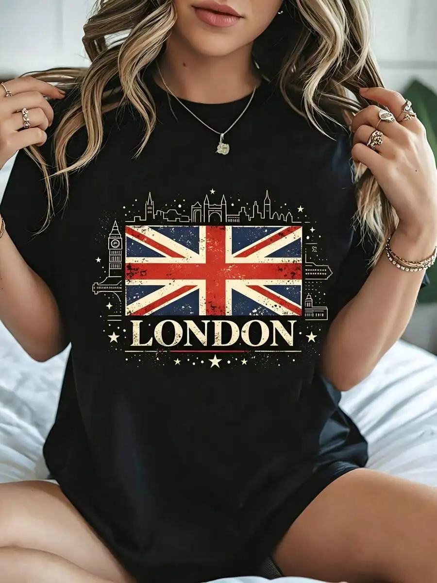 Vintage Fashion London - Camiseta vintage con estampado gráfico para