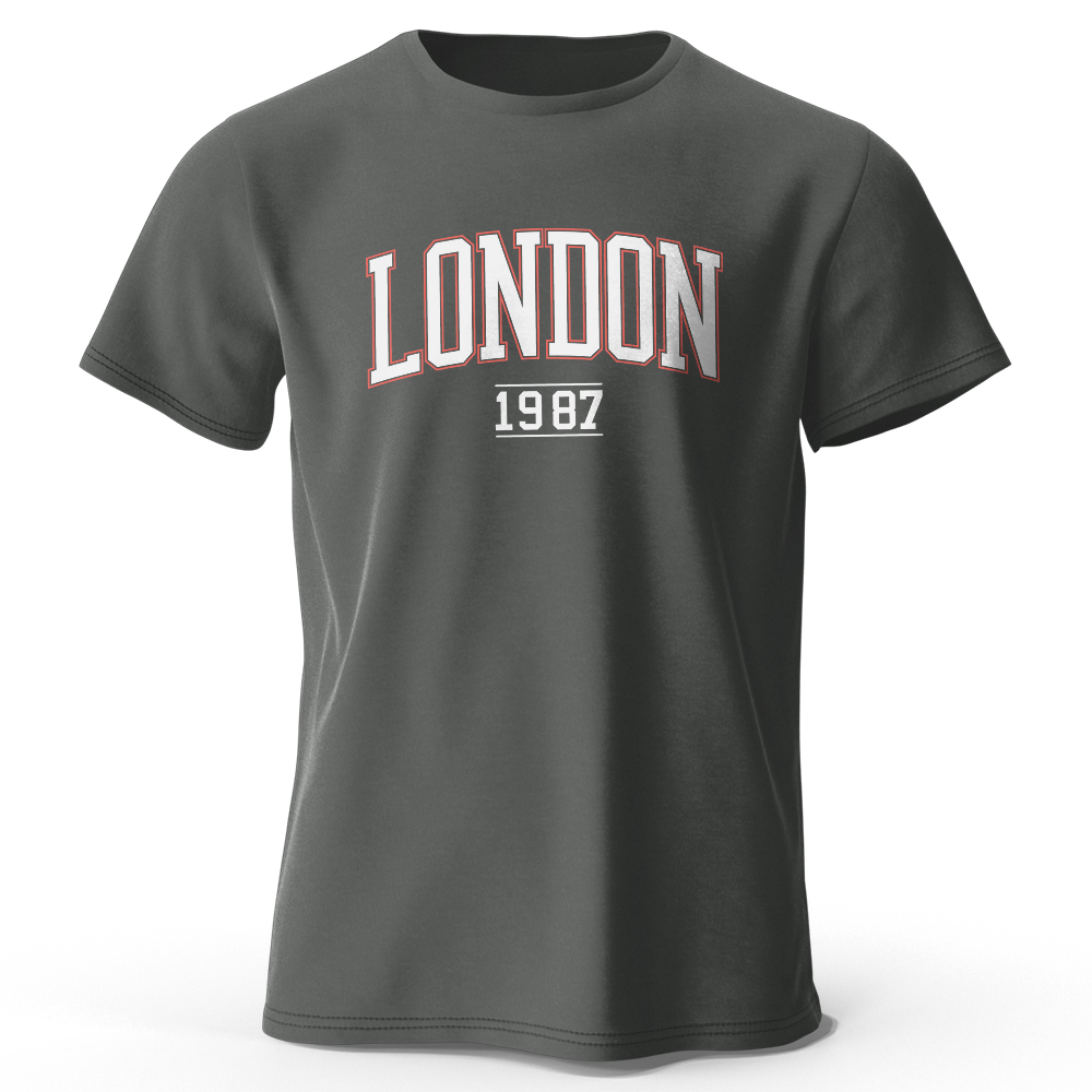 Vintage Fashion London - Camiseta Vintage London 1987 para Hombre,