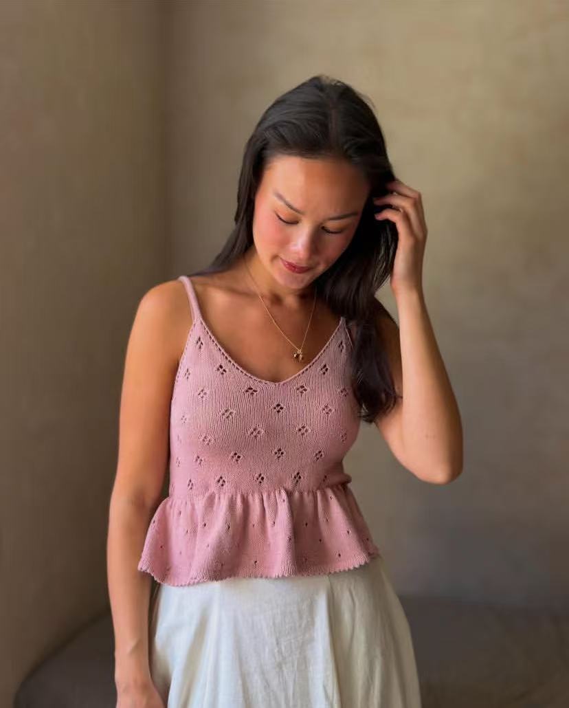 Vintage Fashion Look - Top de Tirantes con Cuello en