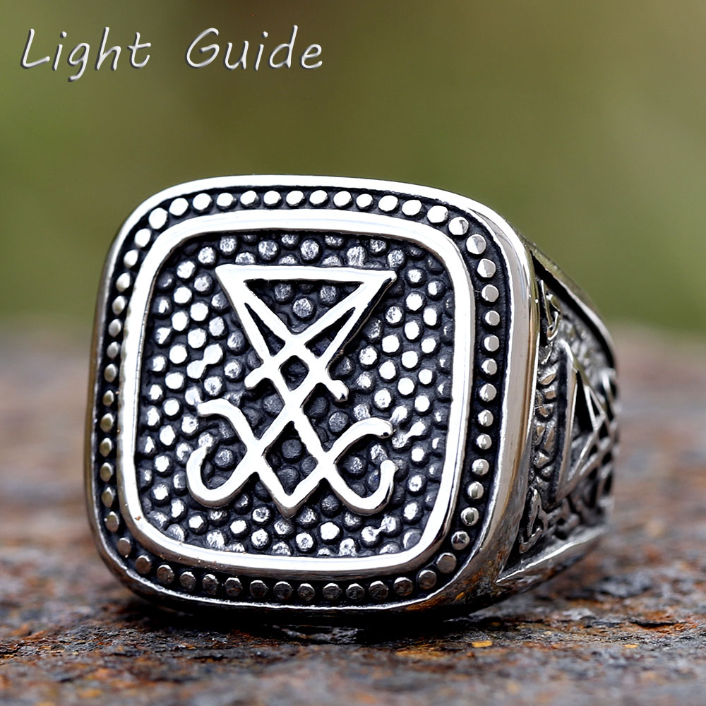 Vintage Fashion Guide - Anillo de acero inoxidable con sello